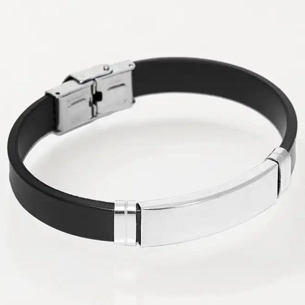 Black Silicone Bracelet For Men
