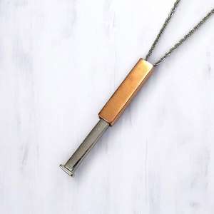 Bar Pendant Hidden Square for Engrave