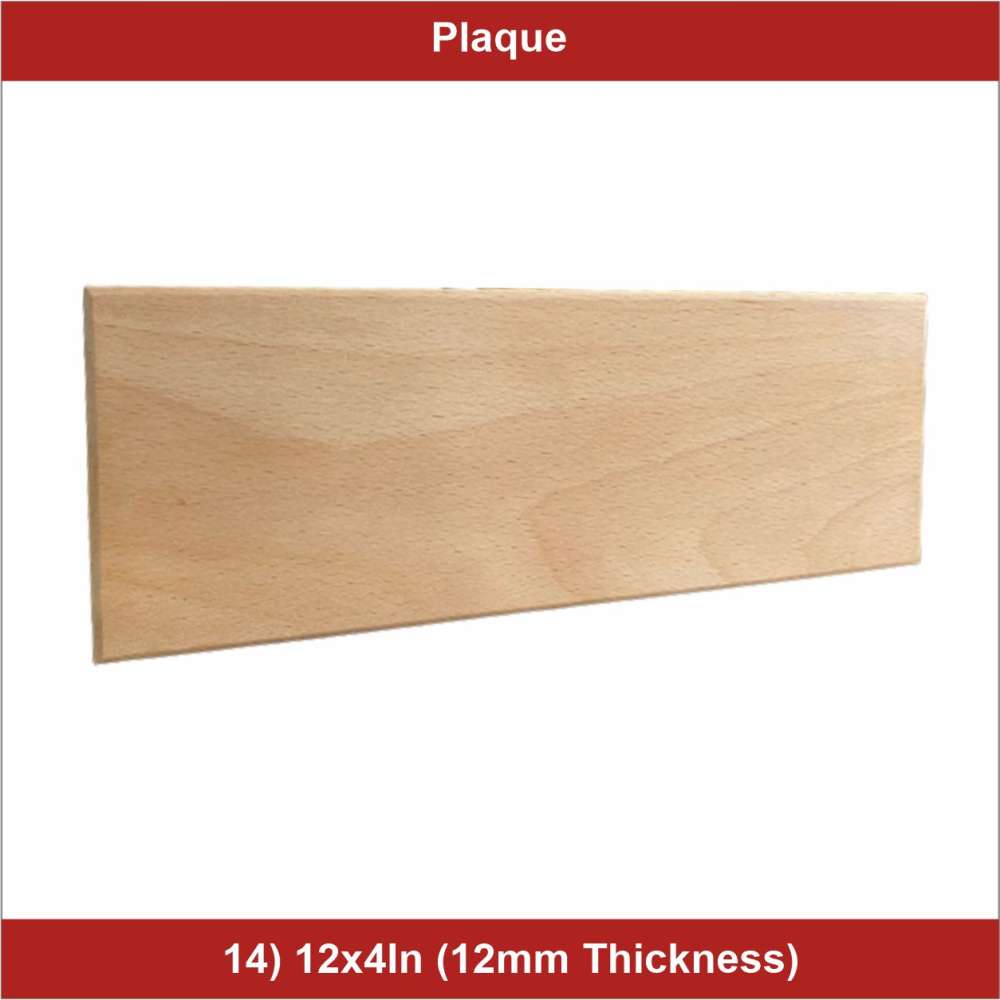 12x4inch 12mm Thickness wooden Plaque - 9