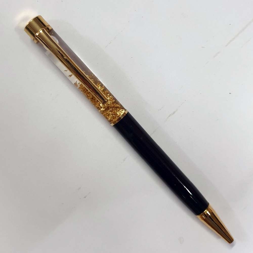 (PEN-001) Gold Flake Zari Metal Pen
