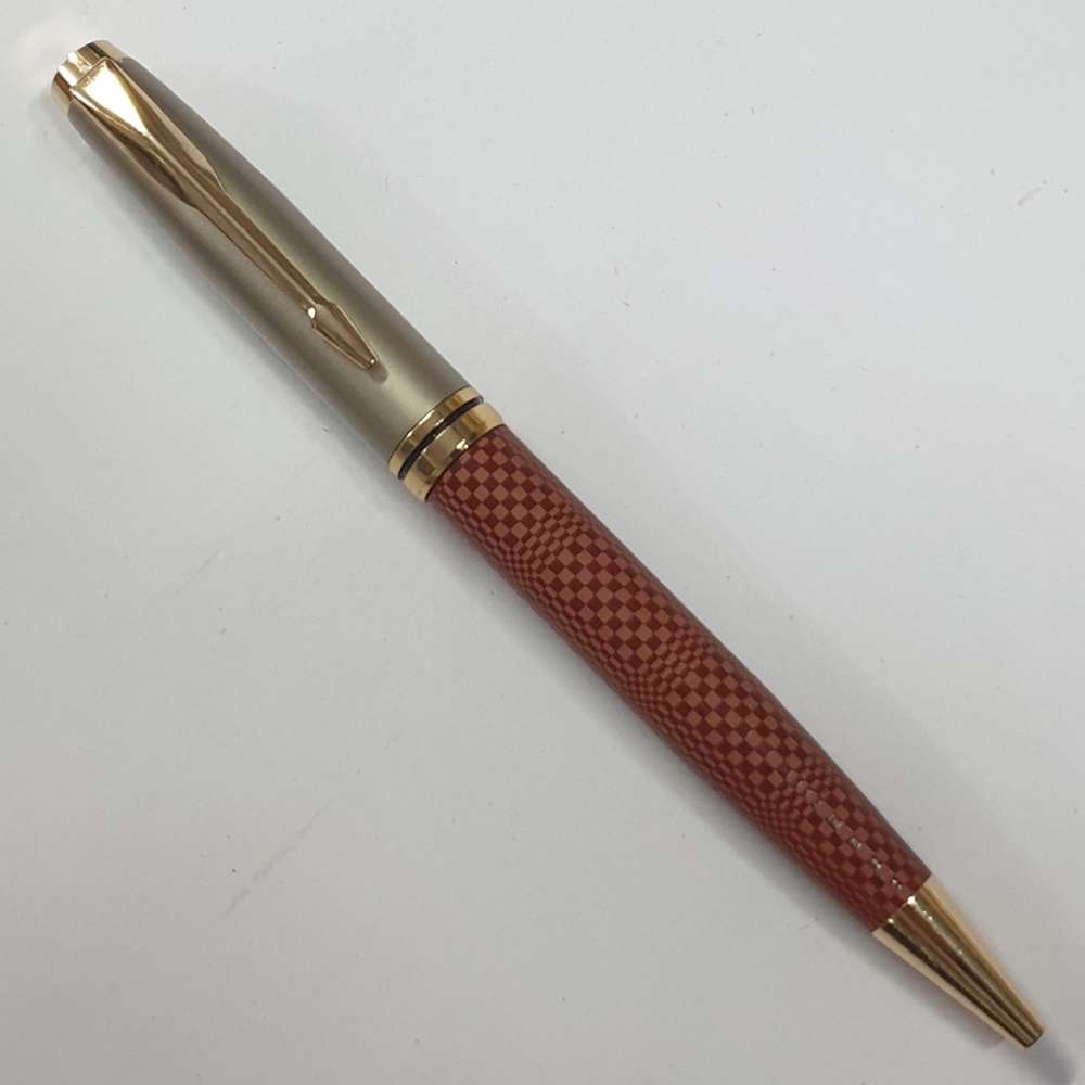 (PEN-014) Russal Leather Brown Metal Pen