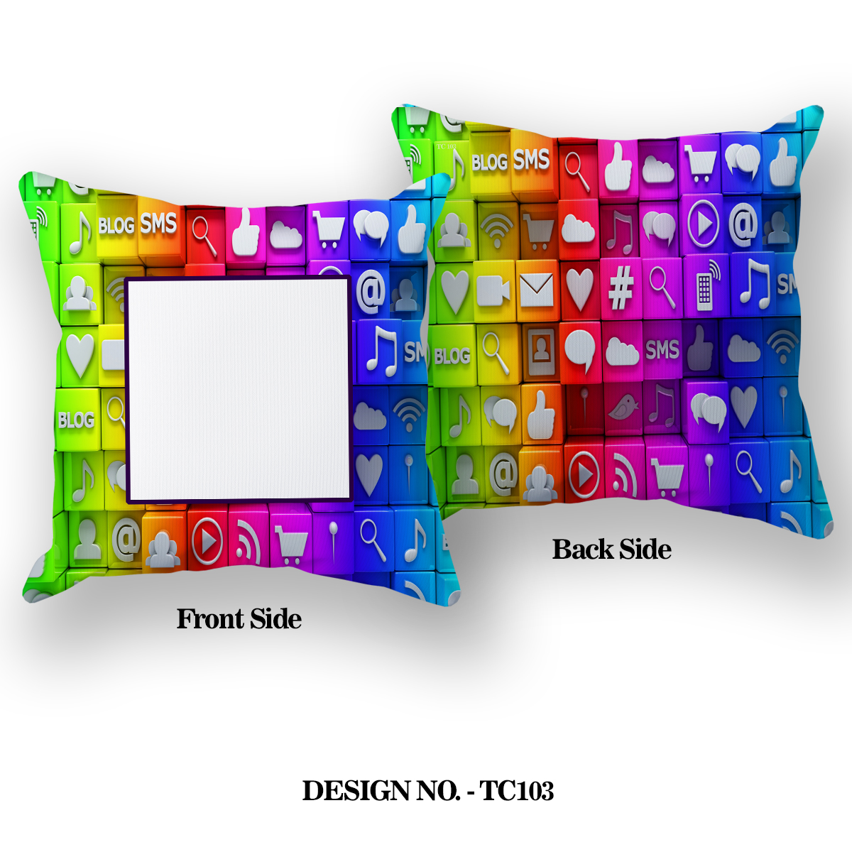 Social Media Printed Pillow TC103
