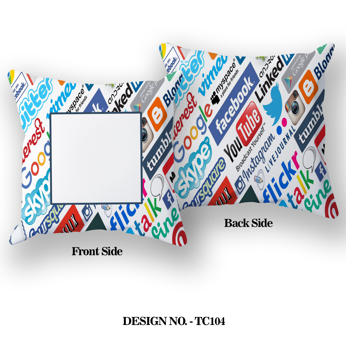 Social Media Printed Pillow TC104