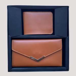 Couple's Combo Clutch & Wallet Faux Leather