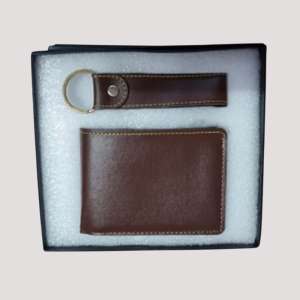 Man's Wallate and Keychain Faux Leather Combo