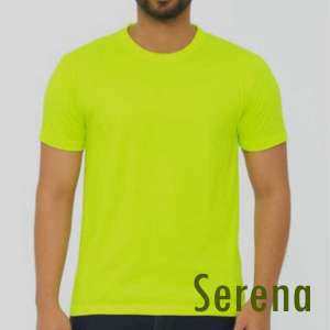 Serena Neon Green Round Neck Sublimation Polyester T-Shirt