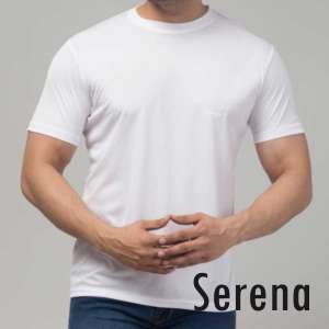 Serena White Round Neck Sublimation Polyester T-Shirt
